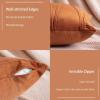 MIULEE Pack of 2 Fall Velvet Throw Pillow Covers Boho Decorative Soft Solid Outdoor Cushion Covers for Couch Bed Sofa 18×18 Inch Orange