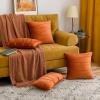 MIULEE Pack of 2 Fall Velvet Throw Pillow Covers Boho Decorative Soft Solid Outdoor Cushion Covers for Couch Bed Sofa 18×18 Inch Orange