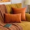 MIULEE Pack of 2 Fall Velvet Throw Pillow Covers Boho Decorative Soft Solid Outdoor Cushion Covers for Couch Bed Sofa 18×18 Inch Orange