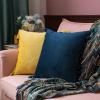 MIULEE Pack of 2 Velvet Soft Solid Decorative Throw Pillow Cover with Tassels Fringe Boho Accent Cushion Case for Couch Sofa Bed 18 x 18 Inch Navy Blue