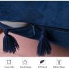 MIULEE Pack of 2 Velvet Soft Solid Decorative Throw Pillow Cover with Tassels Fringe Boho Accent Cushion Case for Couch Sofa Bed 18 x 18 Inch Navy Blue