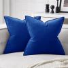MIULEE Pack of 2 Christmas Decorative Velvet Throw Pillow Cover Soft Pillowcase Solid Square Cushion Case for Winter Sofa Bedroom Car 20×20 Inch 50×50 Cm Army Green(Royal Blue)
