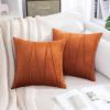 MIULEE Pack of 2 Fall Velvet Throw Pillow Covers Boho Decorative Soft Solid Outdoor Cushion Covers for Couch Bed Sofa 18×18 Inch Orange
