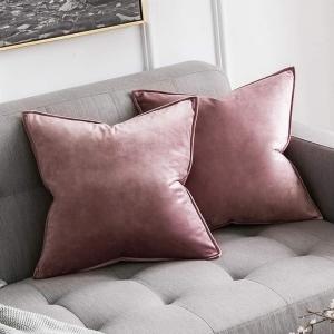 MIULEE Pack of 2 Christmas Decorative Velvet Throw Pillow Cover Soft Pillowcase Solid Square Cushion Case for Winter Sofa Bedroom Car 20×20 Inch 50×50 Cm Army Green(Jam)