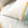 MIULEE Pack of 2 Decorative Patchwork Velvet Throw Pillow Covers with Gold Leather Square Soft Solid Pillowcases Couch Pillows Cushion Covers for Bed Sofa Living Room 20 X 20 Inch Aqua Green