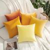 MIULEE Pack of 2 Velvet Pillow Covers Decorative Square Pillowcase Soft Solid Cushion Case for Fall Sofa Bedroom Car 14×14 Inch Gold