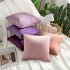 MIULEE Pack of 2 Velvet Pillow Covers Decorative Square Pillowcase Soft Solid Cushion Case for Sofa Bedroom Car 14 x 14 Inch Eggplant Purple