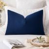 MIULEE Teal Velvet Pillow Covers Decorative Square Pillowcases Soft Solid Cushion Cases for Sofa Bedroom Couch 16 x 16 Inch(Dark Blue)
