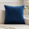 MIULEE Teal Velvet Pillow Covers Decorative Square Pillowcases Soft Solid Cushion Cases for Sofa Bedroom Couch 16 x 16 Inch(Dark Blue)