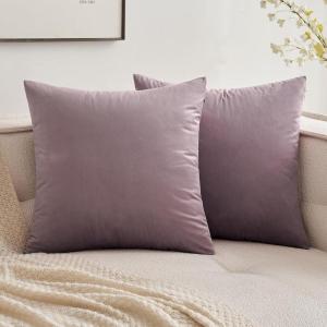 MIULEE Pack of 2, Velvet Soft Solid Decorative Square Throw Pillow Covers Set Cushion Case for Spring Sofa Bedroom Car 20×20 Inch 50×50 Cm