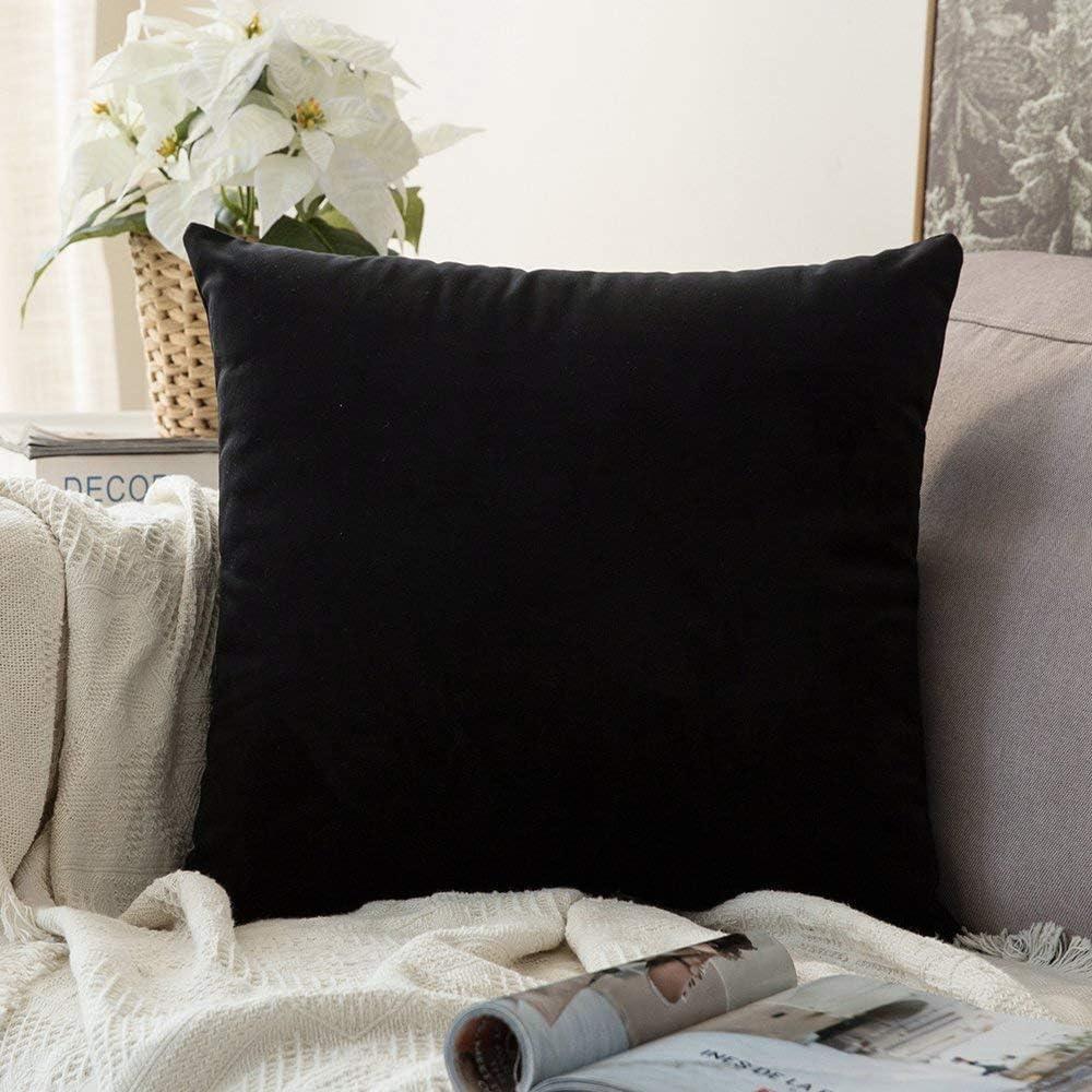 imageMIULEE Velvet Pillow Cover Soft Luxury Decorative Throw Pillow Cover Single Rectangle Cushion Case for Spring Couch Sofa Bedroom Car Decor12x20 Inch Aqua GreenBlack