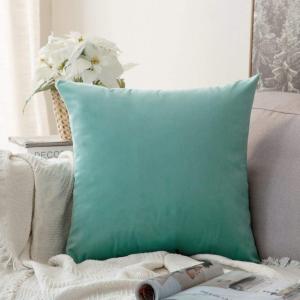 MIULEE Velvet Pillow Cover Soft Luxury Decorative Throw Pillow Cover Single Rectangle Cushion Case for Spring Couch Sofa Bedroom Car Decor,12×20 Inch Aqua Green(Aqua Green)