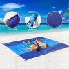 MIULEE Beach Blanket Waterproof Sandproof, Extra Large 78″ x 82″ Beach Mat Oversized for 4-7 Adults, Portable Beach Accessories Lightweight Outdoor Blanket for Picnic, Travel, Camping, Hiking(Blue)(Blue)