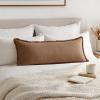 MIULEE Decorative Throw Pillow Covers Neutral Linen Fringe Throw Pillows Set of 1 Natural Beige Boho Farmhouse Cushion Covers for Couch Sofa Bed Living Room Spring Home Decor 14×36 Inch(Brown)