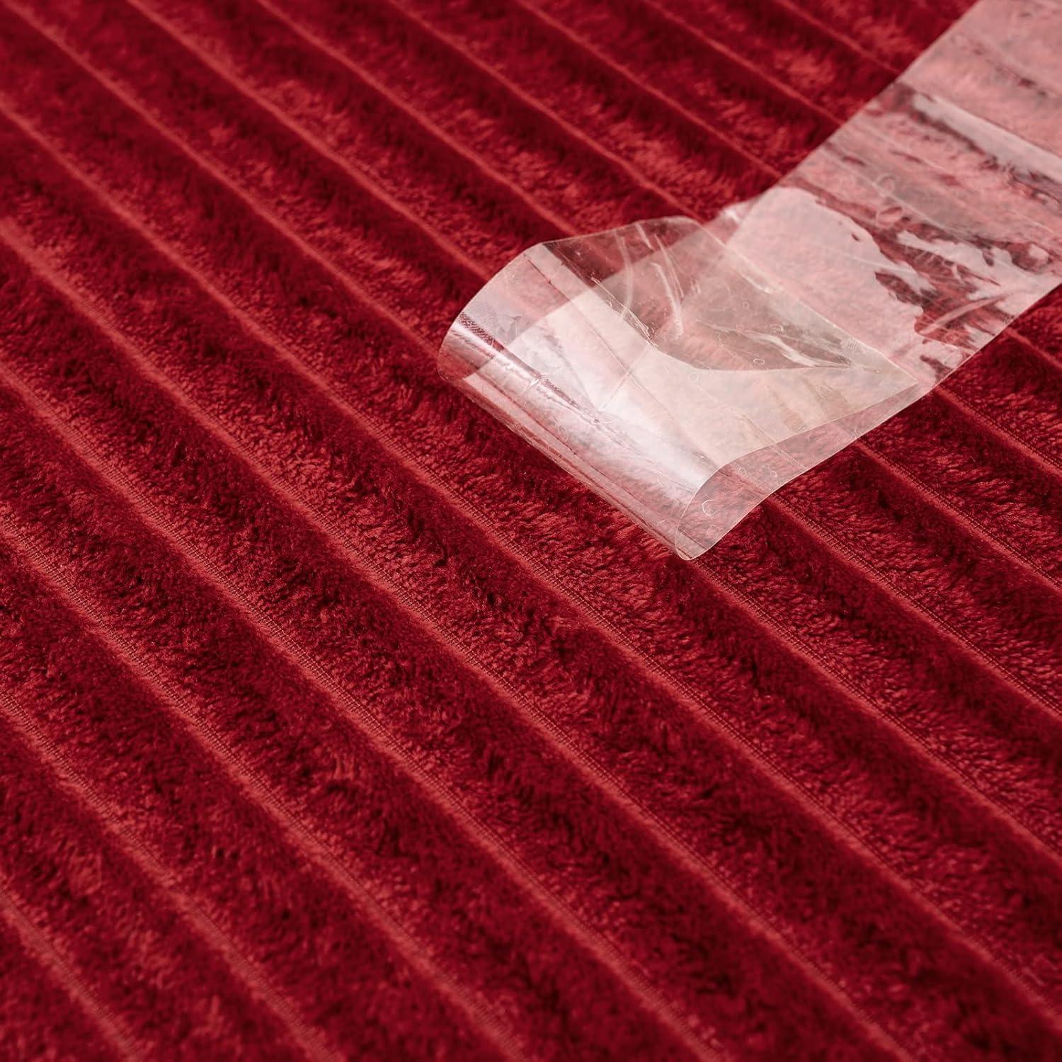imageMIULEE Valentines Pink Throw Blanket 3D Ribbed Jacquard Fleece Flannel Velvet Plush Decorative Bed Blanket Throw 50 x 60 Super Soft Lightweight Warm and Cozy for Couch Sofa Home DecorBurgundy Red
