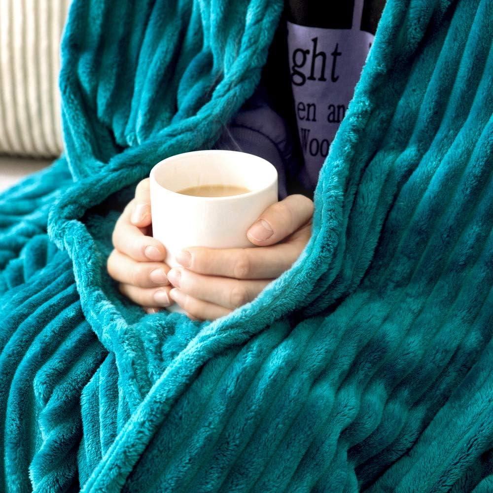 imageMIULEE Valentines Pink Throw Blanket 3D Ribbed Jacquard Fleece Flannel Velvet Plush Decorative Bed Blanket Throw 50 x 60 Super Soft Lightweight Warm and Cozy for Couch Sofa Home DecorTeal