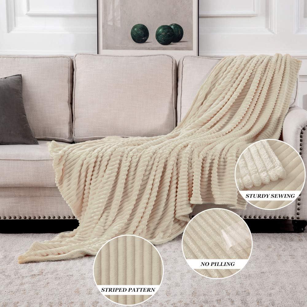 imageMIULEE Valentines Pink Throw Blanket 3D Ribbed Jacquard Fleece Flannel Velvet Plush Decorative Bed Blanket Throw 50 x 60 Super Soft Lightweight Warm and Cozy for Couch Sofa Home DecorBeige