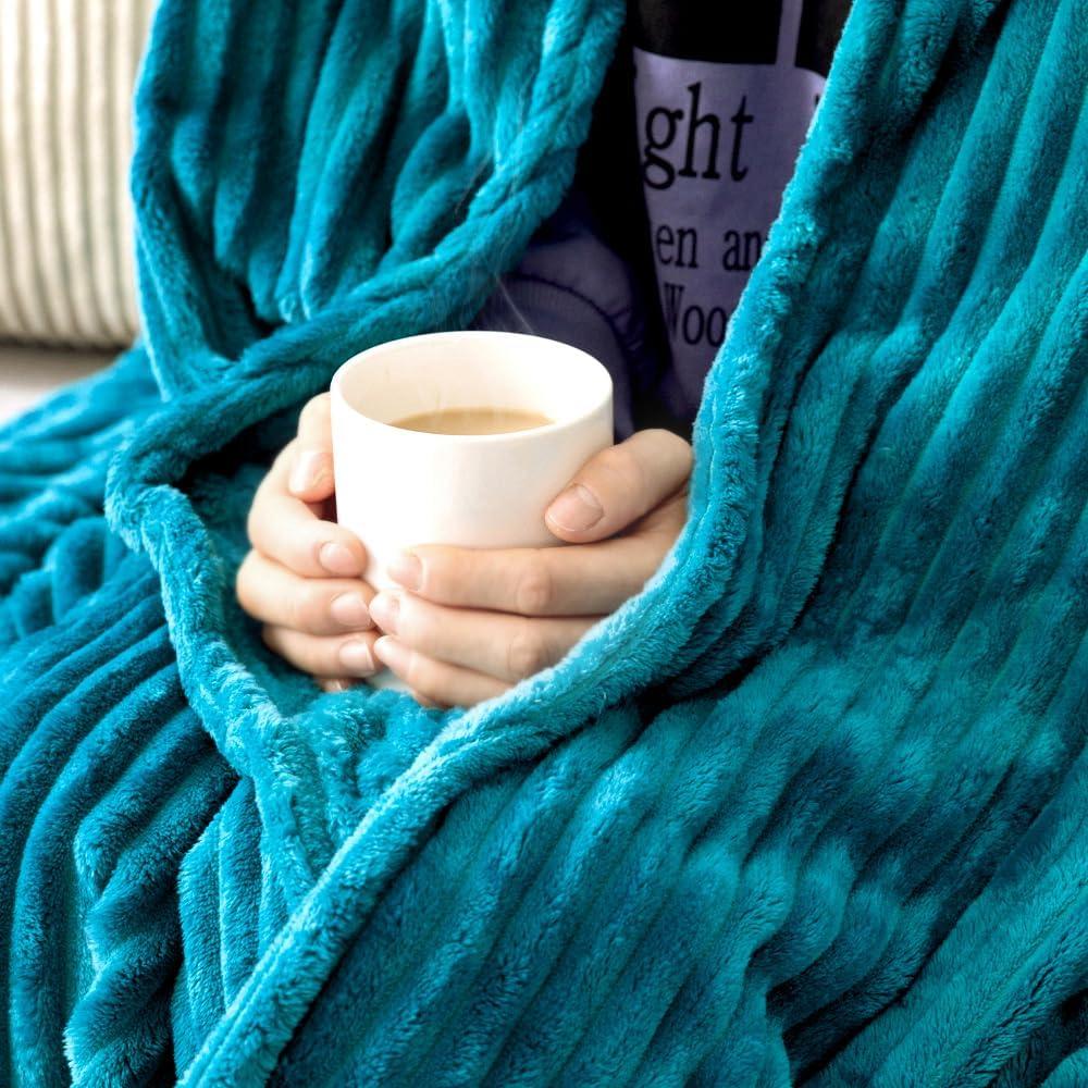 imageMIULEE Valentines Pink Throw Blanket 3D Ribbed Jacquard Fleece Flannel Velvet Plush Decorative Bed Blanket Throw 50 x 60 Super Soft Lightweight Warm and Cozy for Couch Sofa Home DecorTeal