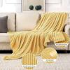 MIULEE Valentines Pink Throw Blanket 3D Ribbed Jacquard Fleece Flannel Velvet Plush Decorative Bed Blanket (Throw, 50″ x 60″) – Super Soft, Lightweight, Warm and Cozy for Couch Sofa Home Decor(Light Yellow)