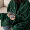 MIULEE Valentines Pink Throw Blanket 3D Ribbed Jacquard Fleece Flannel Velvet Plush Decorative Bed Blanket (Throw, 50″ x 60″) – Super Soft, Lightweight, Warm and Cozy for Couch Sofa Home Decor(Army Green)