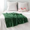 MIULEE Valentines Pink Throw Blanket 3D Ribbed Jacquard Fleece Flannel Velvet Plush Decorative Bed Blanket (Throw, 50″ x 60″) – Super Soft, Lightweight, Warm and Cozy for Couch Sofa Home Decor(Dark Green)