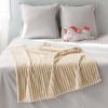 MIULEE Valentines Pink Throw Blanket 3D Ribbed Jacquard Fleece Flannel Velvet Plush Decorative Bed Blanket (Throw, 50″ x 60″) – Super Soft, Lightweight, Warm and Cozy for Couch Sofa Home Decor(Beige)