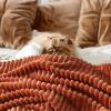 MIULEE Valentines Pink Throw Blanket 3D Ribbed Jacquard Fleece Flannel Velvet Plush Decorative Bed Blanket (Throw, 50″ x 60″) – Super Soft, Lightweight, Warm and Cozy for Couch Sofa Home Decor(Rust)