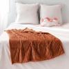 MIULEE Valentines Pink Throw Blanket 3D Ribbed Jacquard Fleece Flannel Velvet Plush Decorative Bed Blanket (Throw, 50″ x 60″) – Super Soft, Lightweight, Warm and Cozy for Couch Sofa Home Decor(Rust)