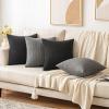 MIULEE Fall Decorative Throw Pillow Covers Set of 2 Super Soft Modern Stretchy Embossed Patterned Cushion Covers for Halloween Farmhouse Couch Sofa Livingroom Bed,Black 18×18 inch(Black)