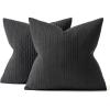 MIULEE Fall Decorative Throw Pillow Covers Set of 2 Super Soft Modern Stretchy Embossed Patterned Cushion Covers for Halloween Farmhouse Couch Sofa Livingroom Bed,Black 18×18 inch(Black)