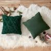 MIULEE Christmas Pillow Covers 18×18 Inch Pure White Winter Pillow Covers Set of 2 Decorative Festival Soft Fluffy Snowman Pillowcases for Home Decors Couch Sofa Livingroom Bed(Dark Green)