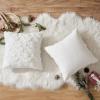 MIULEE Christmas Pillow Covers 18×18 Inch Pure White Winter Pillow Covers Set of 2 Decorative Festival Soft Fluffy Snowman Pillowcases for Home Decors Couch Sofa Livingroom Bed(Pure White)