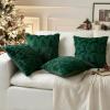 MIULEE Christmas Pillow Covers 18×18 Inch Pure White Winter Pillow Covers Set of 2 Decorative Festival Soft Fluffy Snowman Pillowcases for Home Decors Couch Sofa Livingroom Bed(Dark Green)