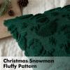 MIULEE Christmas Pillow Covers 18×18 Inch Pure White Winter Pillow Covers Set of 2 Decorative Festival Soft Fluffy Snowman Pillowcases for Home Decors Couch Sofa Livingroom Bed(Dark Green)