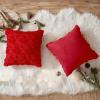 MIULEE Christmas Pillow Covers 18×18 Inch Pure White Winter Pillow Covers Set of 2 Decorative Festival Soft Fluffy Snowman Pillowcases for Home Decors Couch Sofa Livingroom Bed(Red)