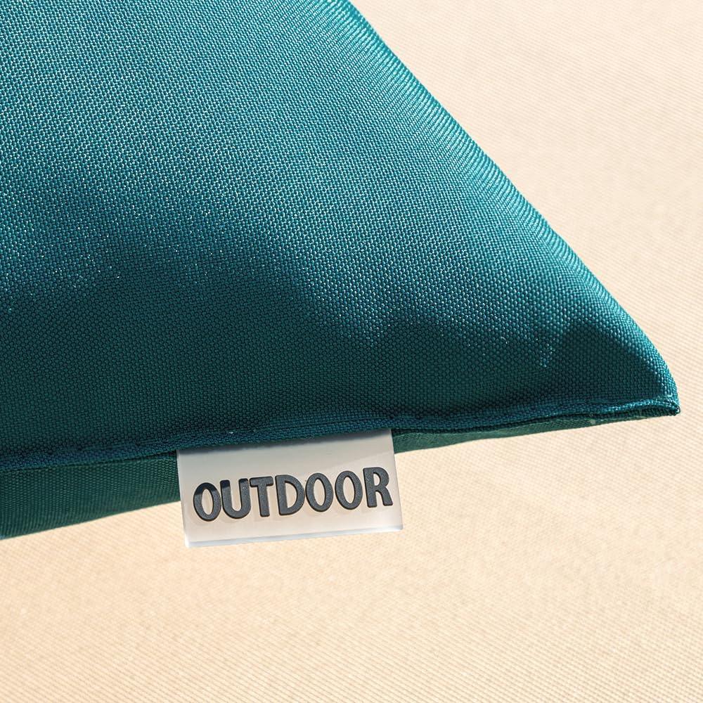 imageMIULEE Pack of 2 Decorative Outdoor Waterproof Pillow Covers Square Garden Cushion Sham Throw Pillowcase Shell for Spring Patio Tent Couch 18x18 Inch Teal BlueTeal Blue