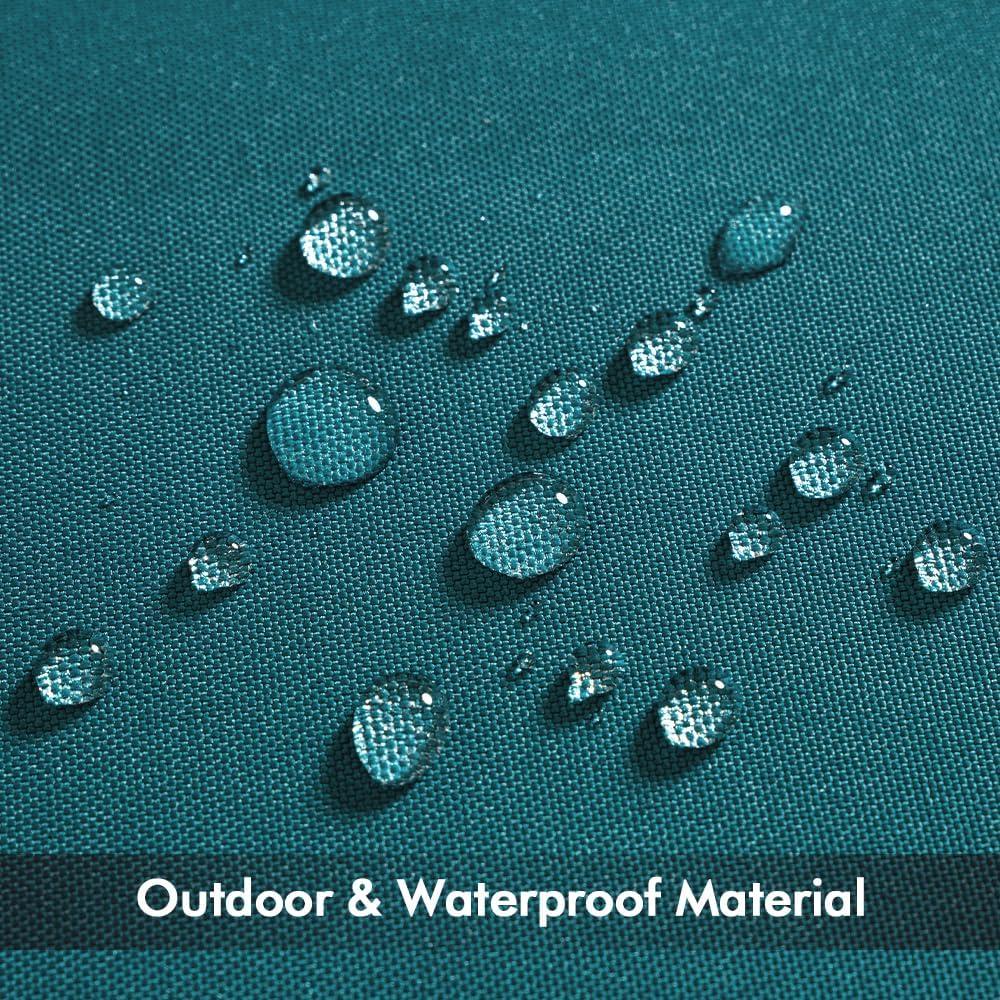 imageMIULEE Pack of 2 Decorative Outdoor Waterproof Pillow Covers Square Garden Cushion Sham Throw Pillowcase Shell for Spring Patio Tent Couch 18x18 Inch Teal BlueTeal Blue