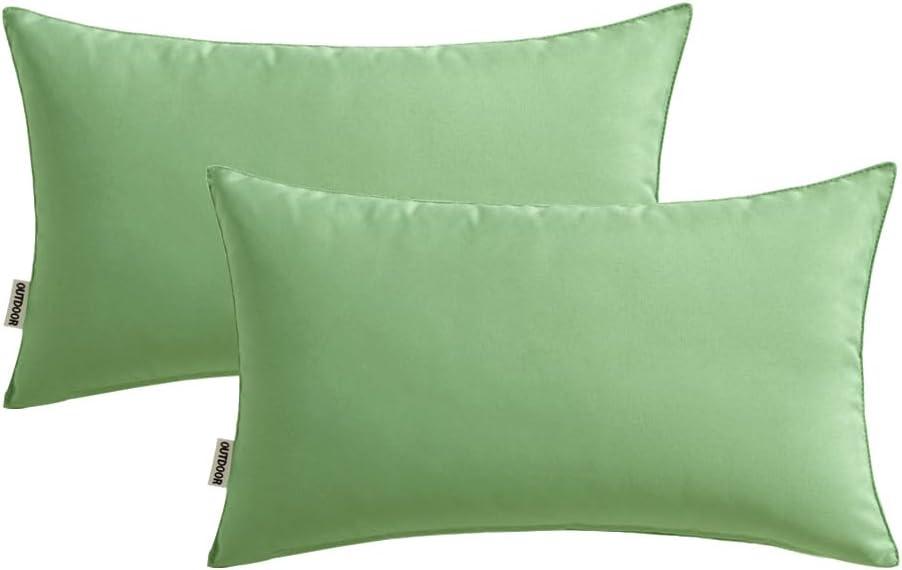 imageMIULEE Pack of 2 Decorative Outdoor Waterproof Pillow Covers Square Garden Cushion Sham Throw Pillowcase Shell for Spring Patio Tent Couch 18x18 Inch Teal BlueSage