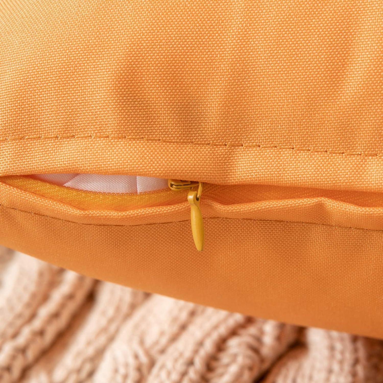 imageMIULEE Pack of 2 Decorative Outdoor Waterproof Pillow Covers Square Garden Cushion Sham Throw Pillowcase Shell for Spring Patio Tent Couch 18x18 Inch Teal BlueOrange Yellow