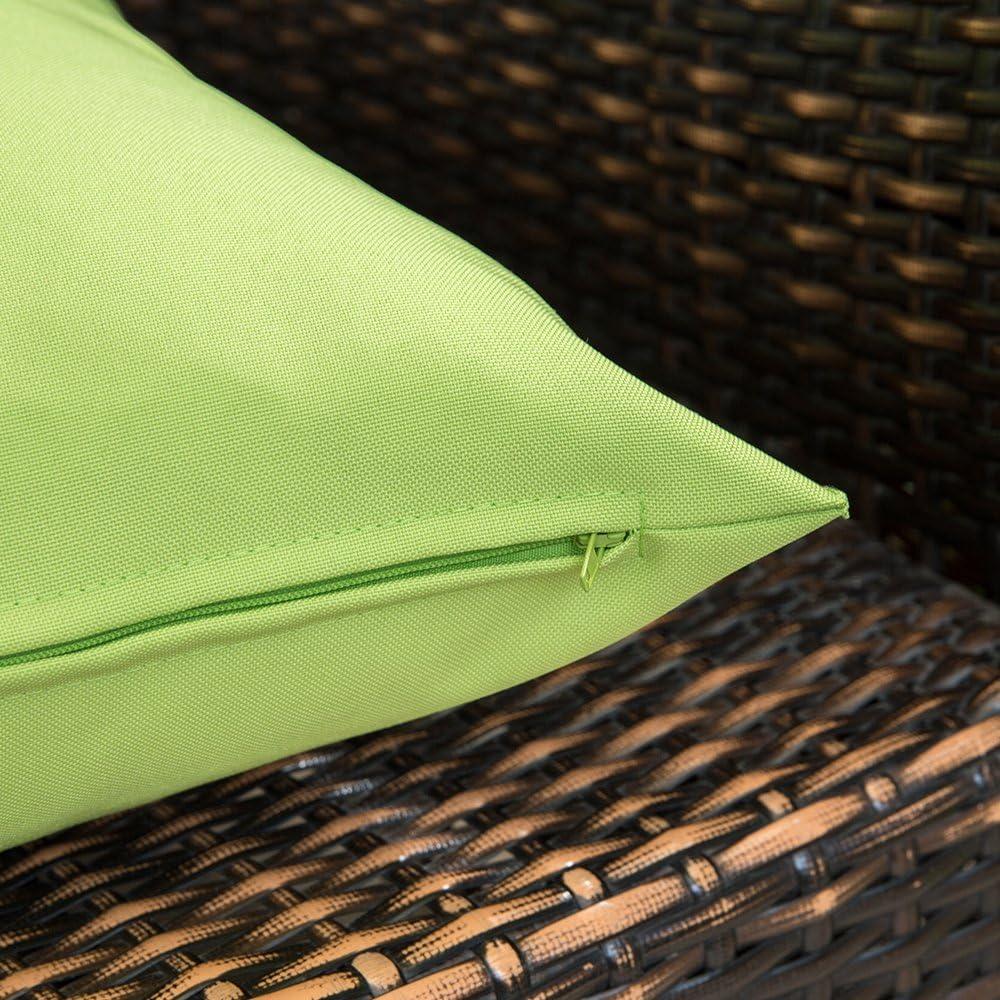 imageMIULEE Pack of 2 Decorative Outdoor Waterproof Pillow Covers Square Garden Cushion Sham Throw Pillowcase Shell for Spring Patio Tent Couch 18x18 Inch Teal BluePale Green