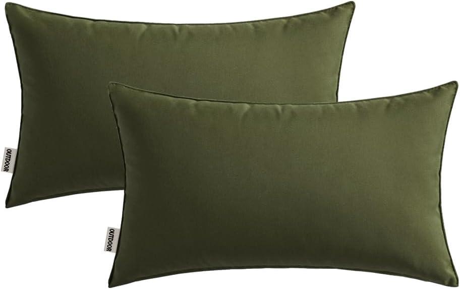 imageMIULEE Pack of 2 Decorative Outdoor Waterproof Pillow Covers Square Garden Cushion Sham Throw Pillowcase Shell for Spring Patio Tent Couch 18x18 Inch Teal BlueOlive