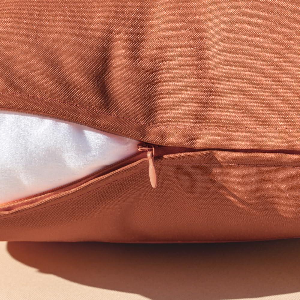 imageMIULEE Pack of 2 Decorative Outdoor Waterproof Pillow Covers Square Garden Cushion Sham Throw Pillowcase Shell for Spring Patio Tent Couch 18x18 Inch Teal BlueRust