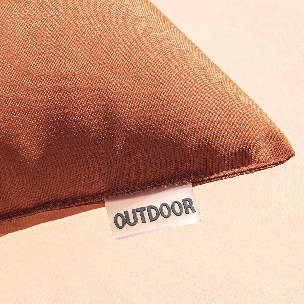 imageMIULEE Pack of 2 Decorative Outdoor Waterproof Pillow Covers Square Garden Cushion Sham Throw Pillowcase Shell for Spring Patio Tent Couch 18x18 Inch Teal BlueRust