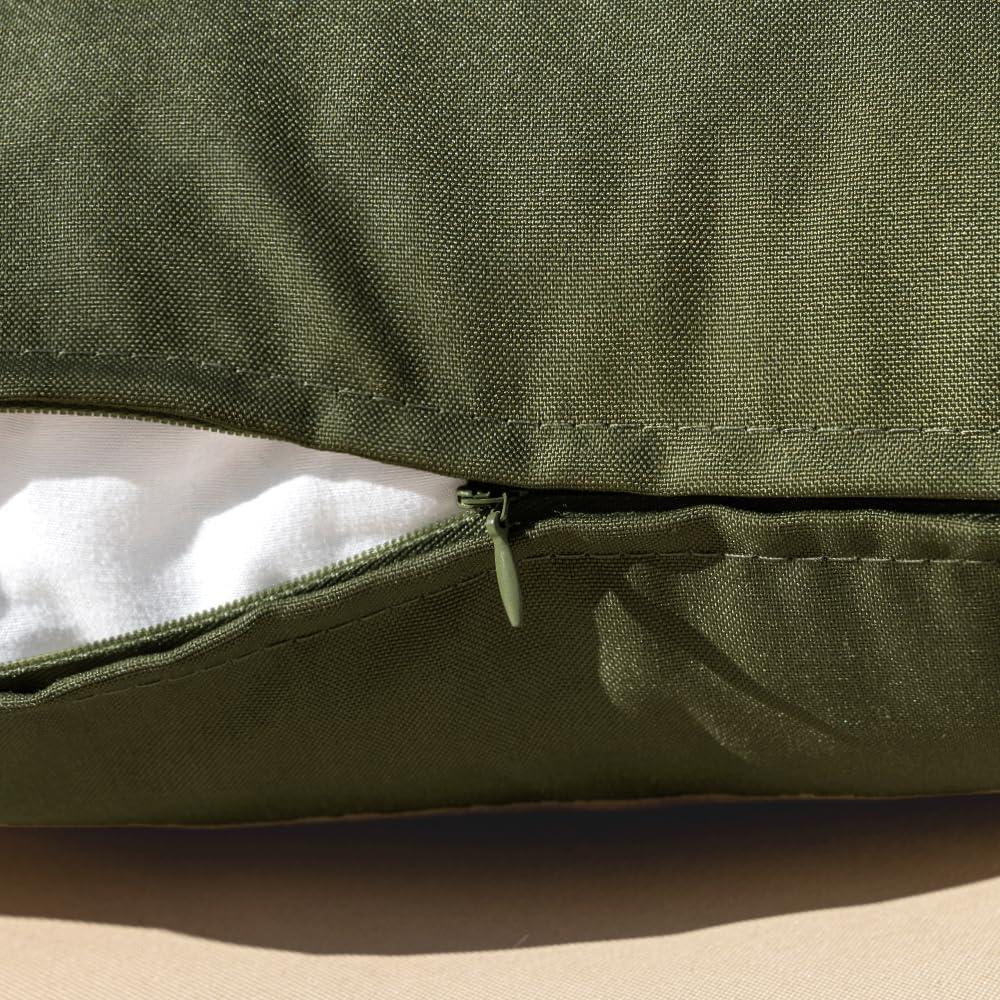 imageMIULEE Pack of 2 Decorative Outdoor Waterproof Pillow Covers Square Garden Cushion Sham Throw Pillowcase Shell for Spring Patio Tent Couch 18x18 Inch Teal BlueOlive