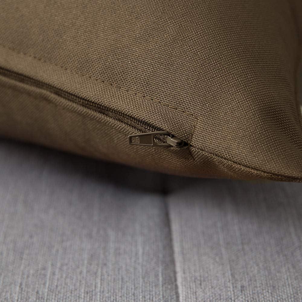 imageMIULEE Pack of 2 Decorative Outdoor Waterproof Pillow Covers Square Garden Cushion Sham Throw Pillowcase Shell for Spring Patio Tent Couch 18x18 Inch Teal BlueBrown
