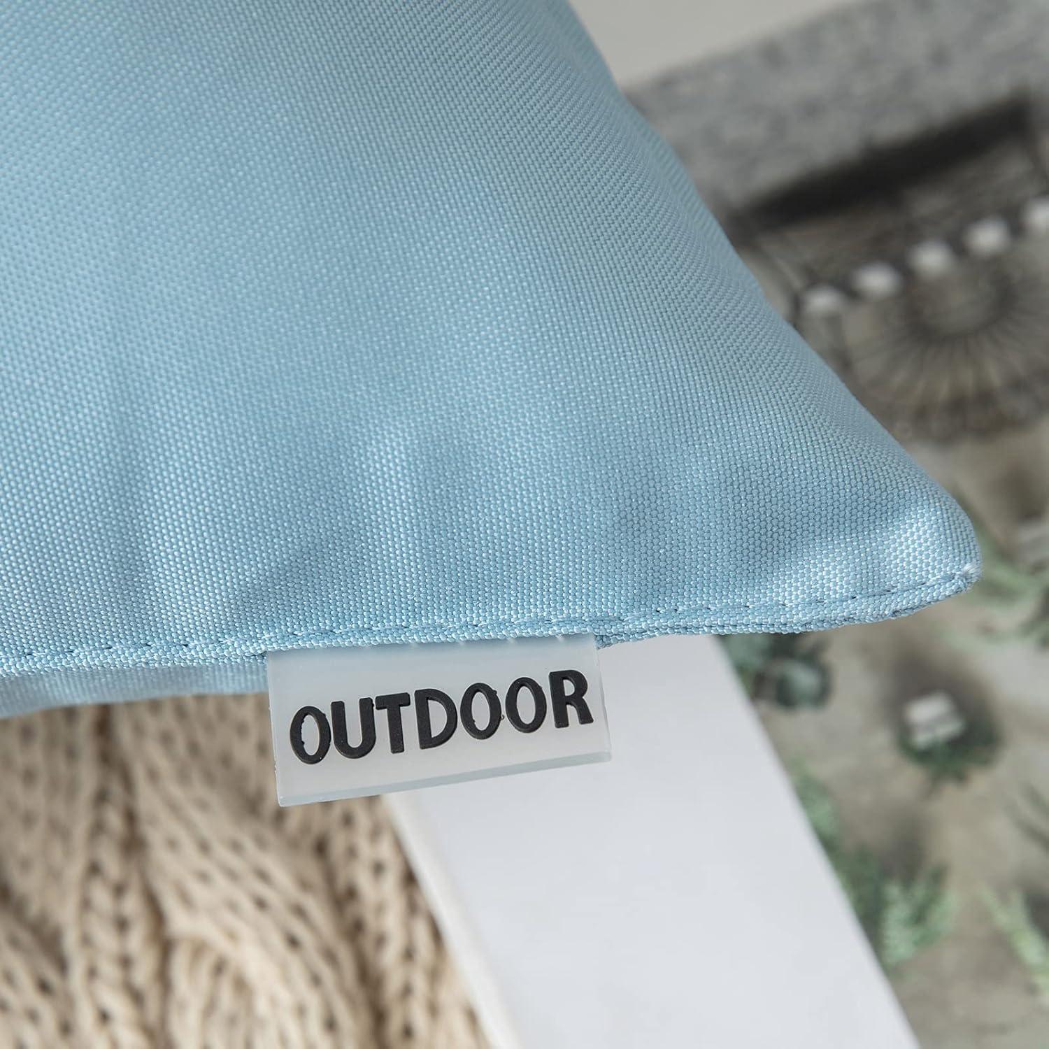 imageMIULEE Pack of 2 Decorative Outdoor Waterproof Pillow Covers Square Garden Cushion Sham Throw Pillowcase Shell for Spring Patio Tent Couch 18x18 Inch Teal BlueBlue