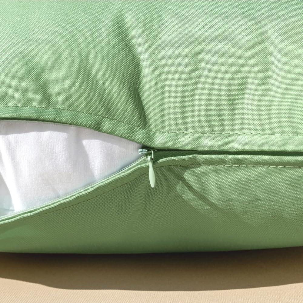 imageMIULEE Pack of 2 Decorative Outdoor Waterproof Pillow Covers Square Garden Cushion Sham Throw Pillowcase Shell for Spring Patio Tent Couch 18x18 Inch Teal BlueSage