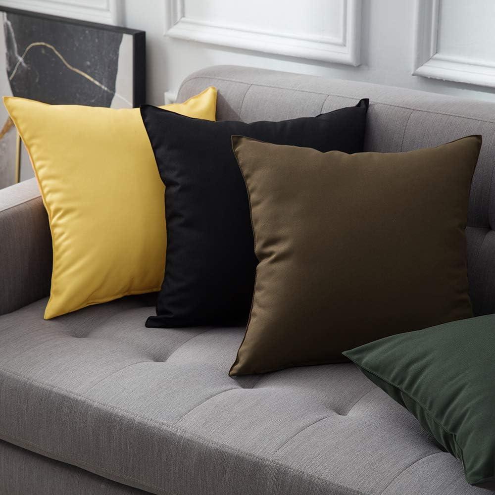 imageMIULEE Pack of 2 Decorative Outdoor Waterproof Pillow Covers Square Garden Cushion Sham Throw Pillowcase Shell for Spring Patio Tent Couch 18x18 Inch Teal BlueBrown
