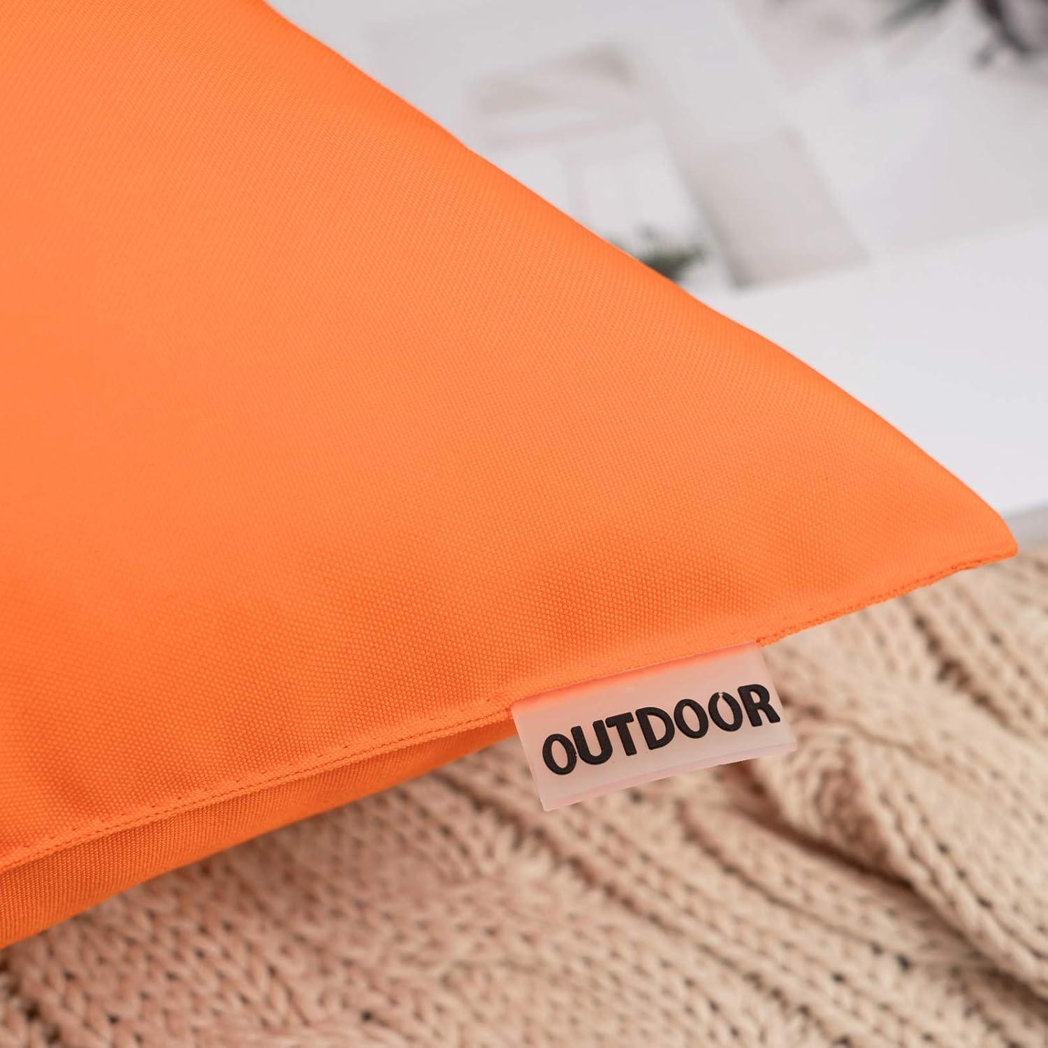 imageMIULEE Pack of 2 Decorative Outdoor Waterproof Pillow Covers Square Garden Cushion Sham Throw Pillowcase Shell for Spring Patio Tent Couch 18x18 Inch Teal BlueOrange