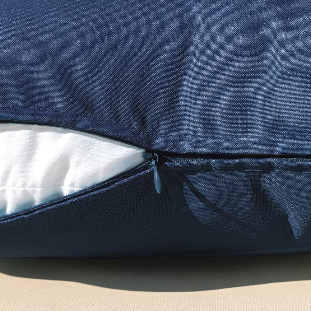 imageMIULEE Pack of 2 Decorative Outdoor Waterproof Pillow Covers Square Garden Cushion Sham Throw Pillowcase Shell for Spring Patio Tent Couch 18x18 Inch Teal BlueDark Blue